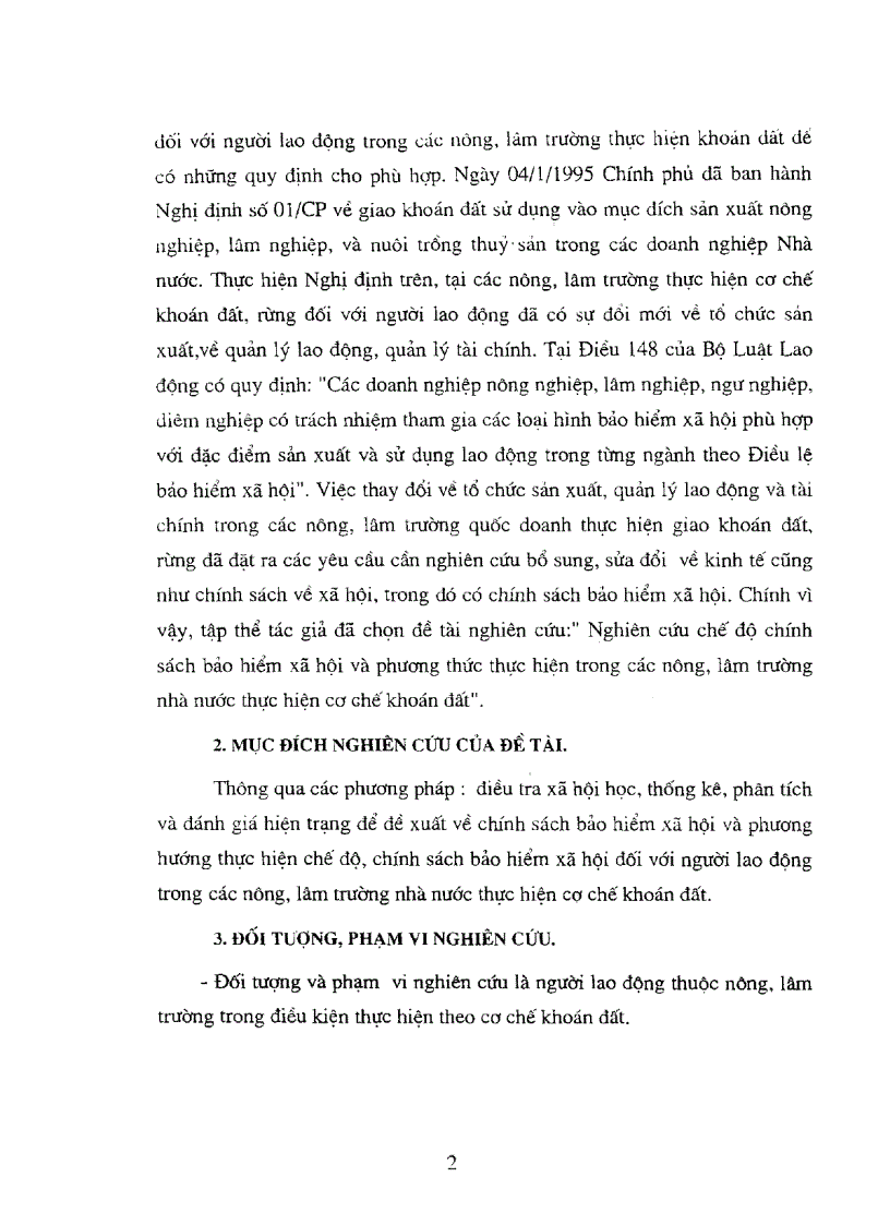 image for page Nghiên cứu chế độ chính sách bảo hiểm xã hội và phương thức thực hiện trong nông lâm trường nhà nước thực hiện cơ chế khoán đất