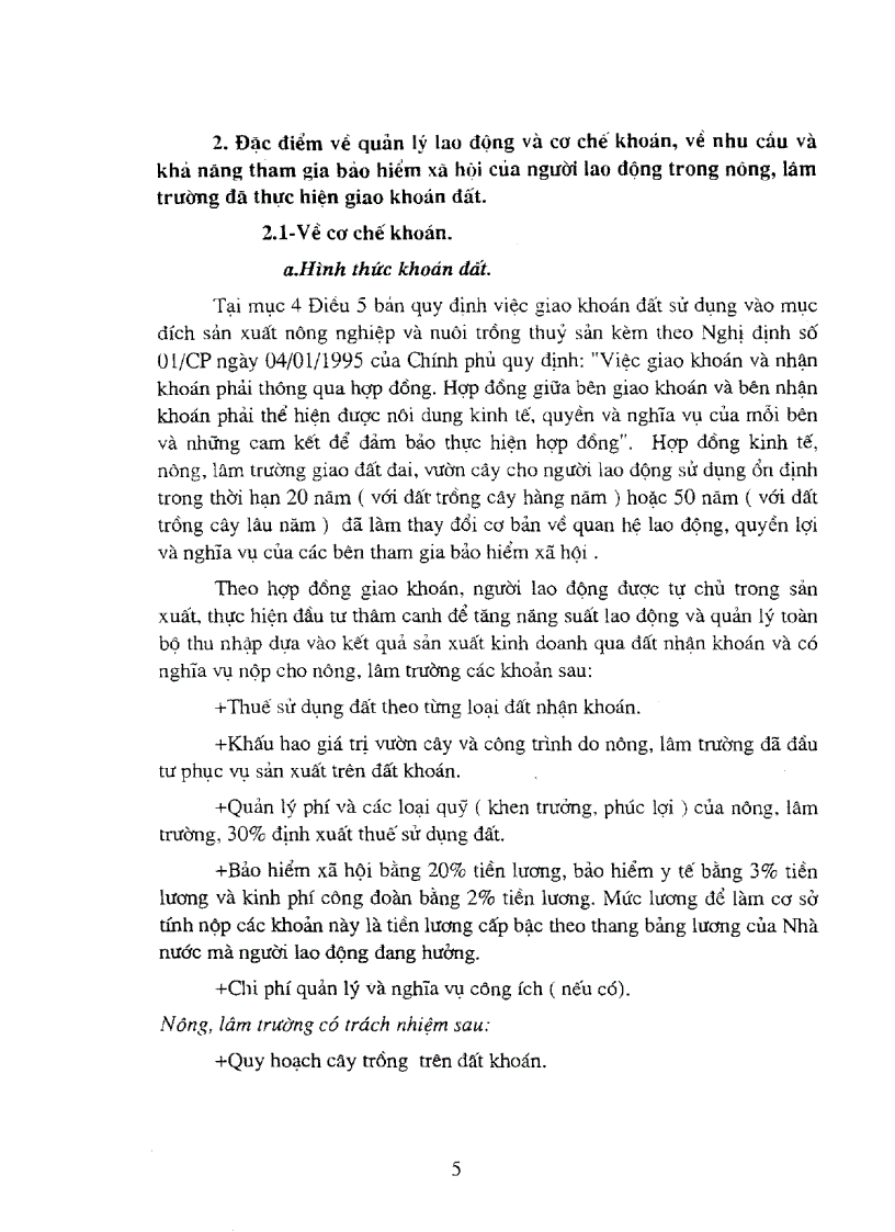 image for page Nghiên cứu chế độ chính sách bảo hiểm xã hội và phương thức thực hiện trong nông lâm trường nhà nước thực hiện cơ chế khoán đất