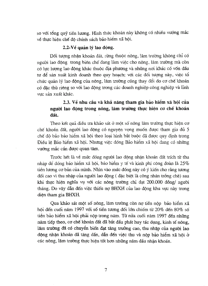 image for page Nghiên cứu chế độ chính sách bảo hiểm xã hội và phương thức thực hiện trong nông lâm trường nhà nước thực hiện cơ chế khoán đất