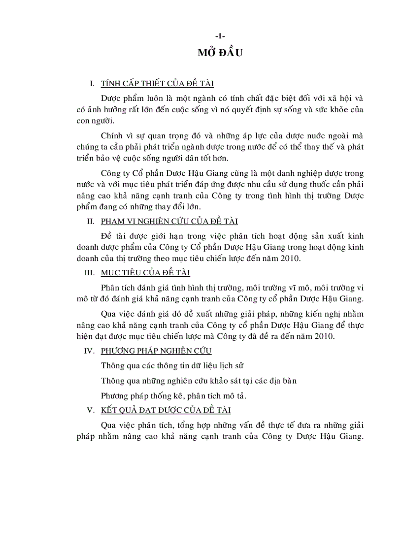 image for page Một số giải pháp nâng cao khả năng cạnh tranh của Công ty cổ phần Dược Hậu Giang đến năm 2010