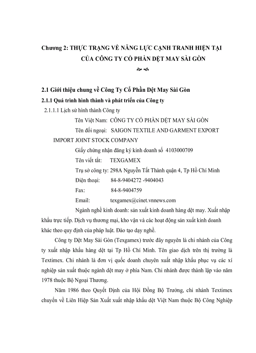 image for page Một số giải pháp nâng cao năng lực cạnh tranh của Công ty Cổ phần Dệt may Sài Gòn đến năm 2010