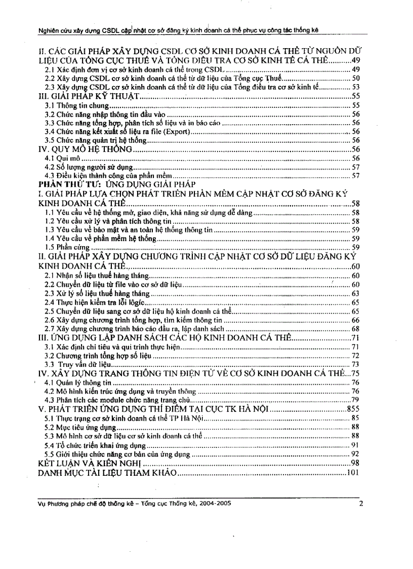 image for page Nghiên cứu xây dựng cơ sở dữ liệu cập nhật cơ sở đăng ký kinh doanh cá thể phục vụ công tác quản lý và công tác thống kê