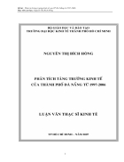 Phân tích tăng trưởng kinh tế của thành phố Đà Nẵng từ 1997 2006