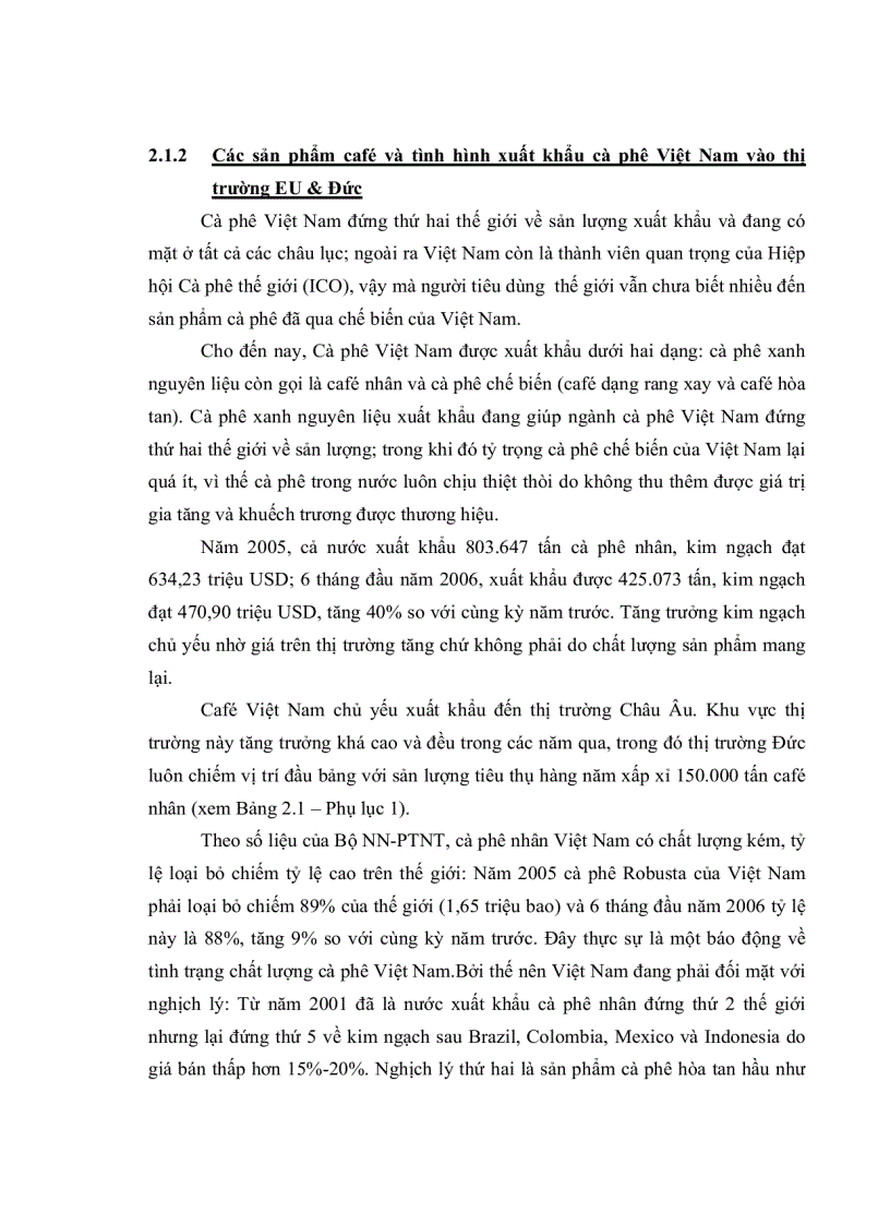 image for page Định hướng chiến lược xuất khẩu của Công ty Trung Nguyên vào thị trường CHLB Đức đến năm 2015