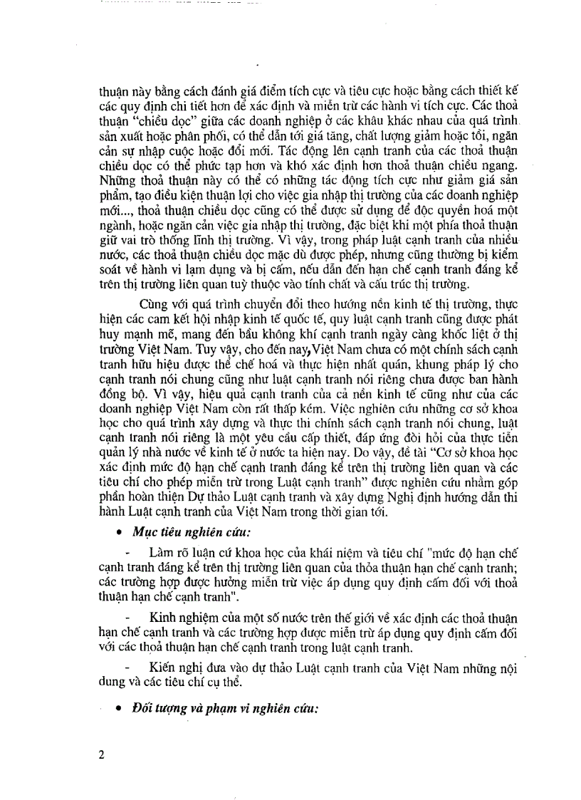 image for page Cơ sở khoa học xác định hạn chế cạnh tranh của các thỏa thuận và các tiêu chí cho phép miễn trừ trong luật cạnh tranh