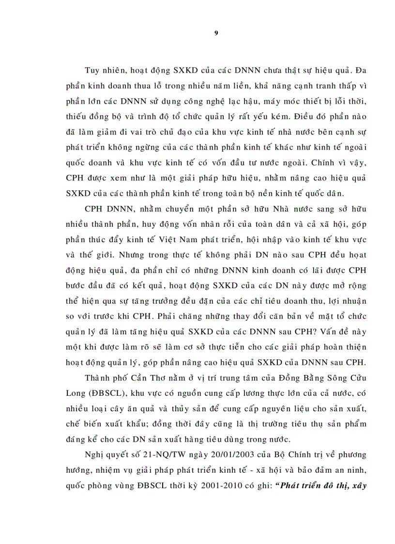 image for page Đánh giá hiệu quả hoạt động của doanh nghiệp Nhà nước sau cổ phần hóa trên địa bàn thành phố Cần Thơ