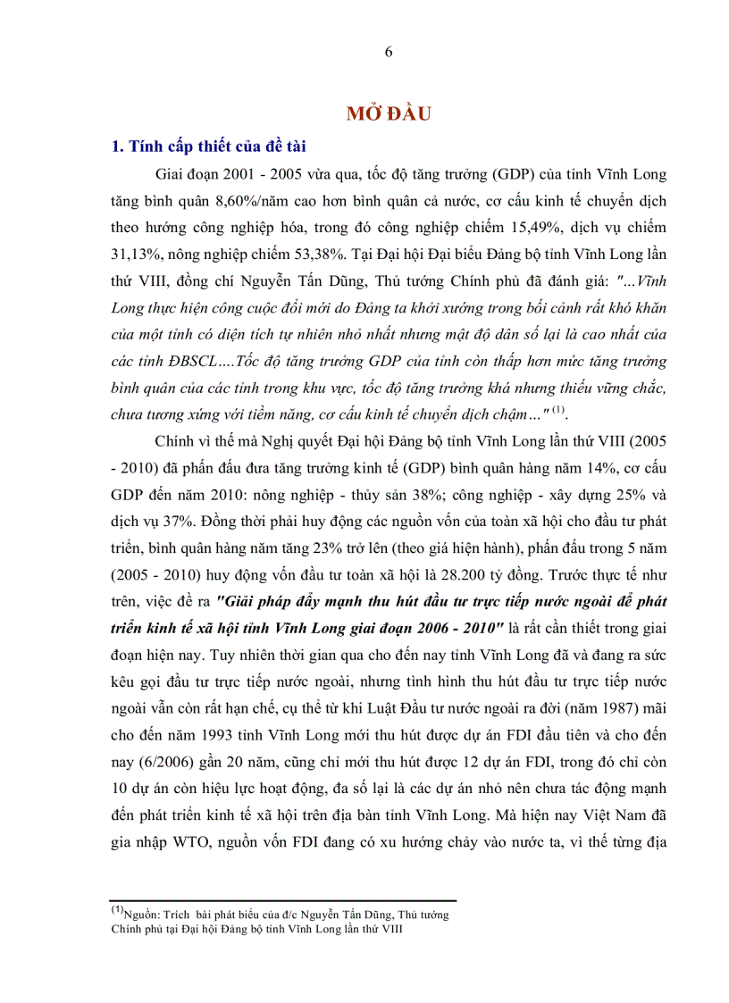 image for page Giải pháp đẩy mạnh thu hút đầu tư trực tiếp nước ngoài để phát triển kinh tế xã hội tỉnh Vĩnh Long giai đoạn 2006 2010