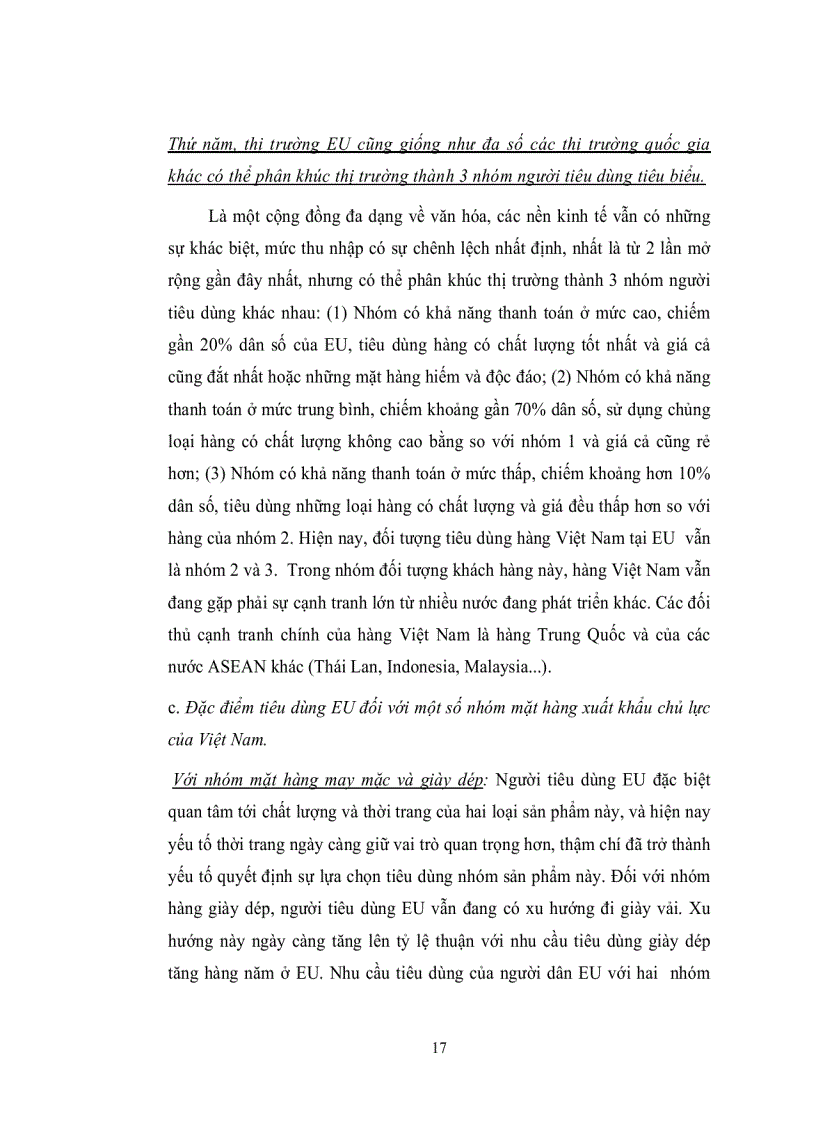 image for page Nghiên cứu xây dựng định hướng chiến lược về cơ cấu sản phẩm xuất khẩu của Việt Nam tới thị trường EU đến năm 2010