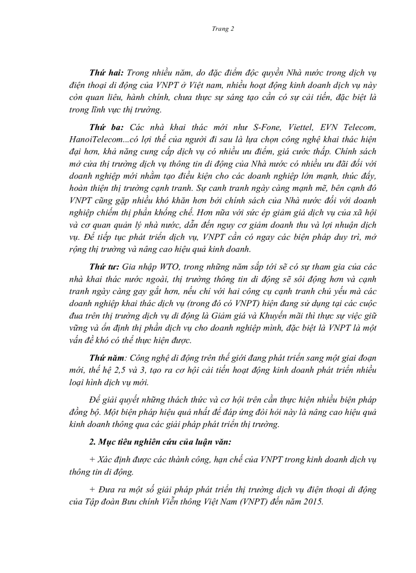image for page Một số giải pháp phát triển thị trường dịch vụ điện thoại di động của Tập đoàn Bưu chính Viễn thông Việt Nam đến năm 2015