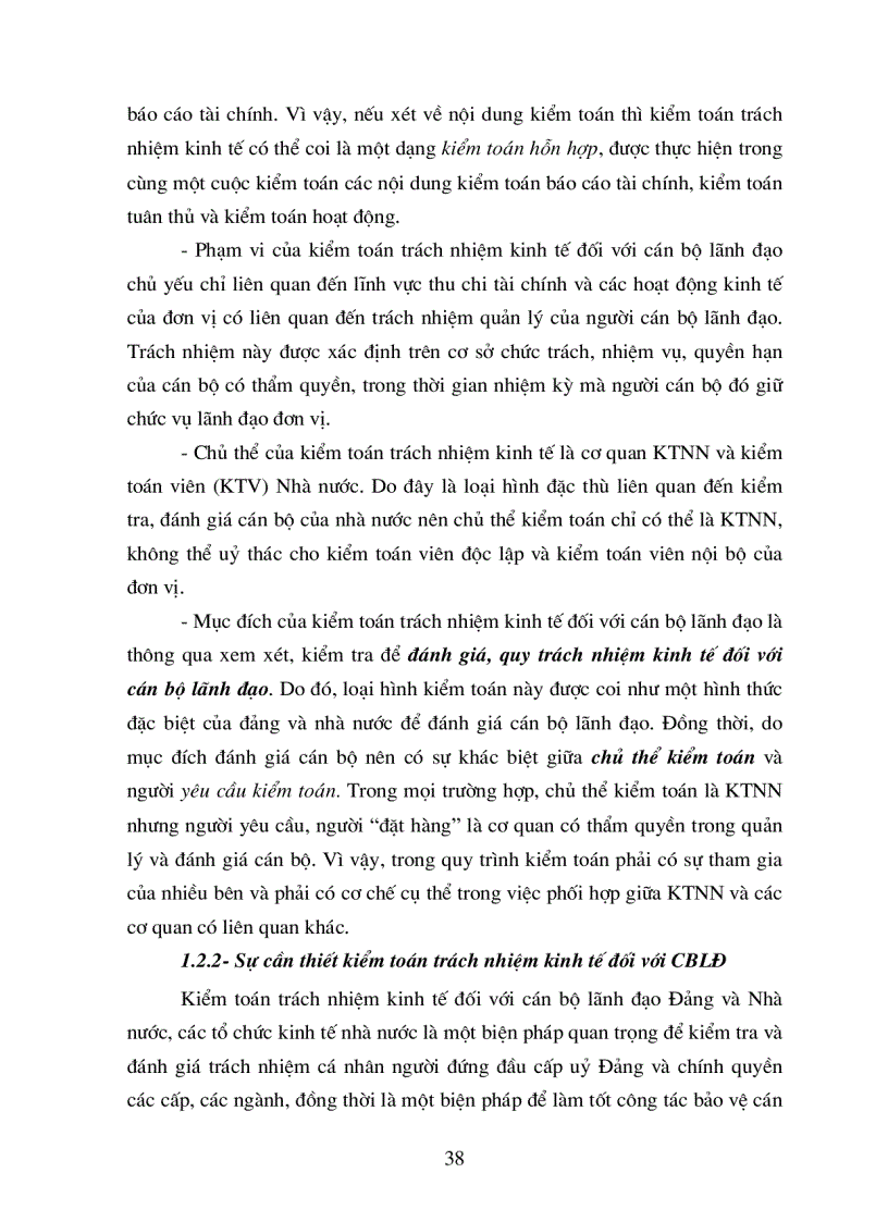 image for page Cơ sở lý luận và thực tiễn của việc kiểm toán trách nhiệm kinh tế trong nhiệm kỳ đối với cán bộ lãnh đạo trong bộ máy nhà nước và các đơn vị kinh tế nhà nước