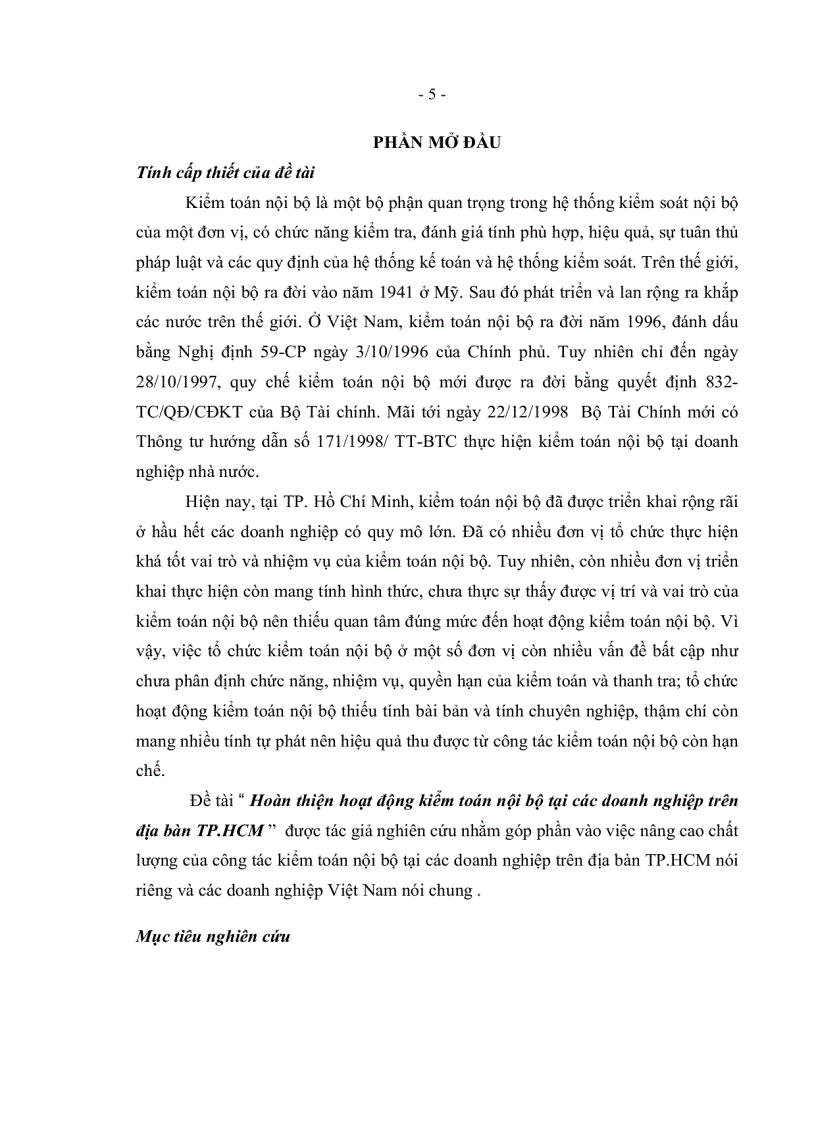 image for page Hoàn thiện hoạt động kiểm toán nội bộ tại các doanh nghiệp trên địa bàn TP HCM