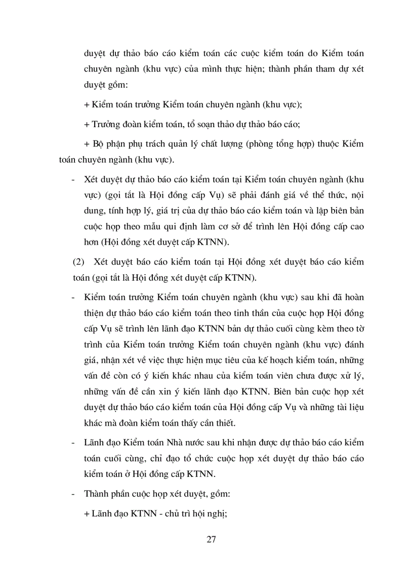 image for page Hoàn thiện quy trình lập xét duyệt và thông qua báo cáo kiểm toán và quy trình lập báo cáo tổng hợp kết quả kiểm toán hàng năm của Kiểm toán Nhà nước