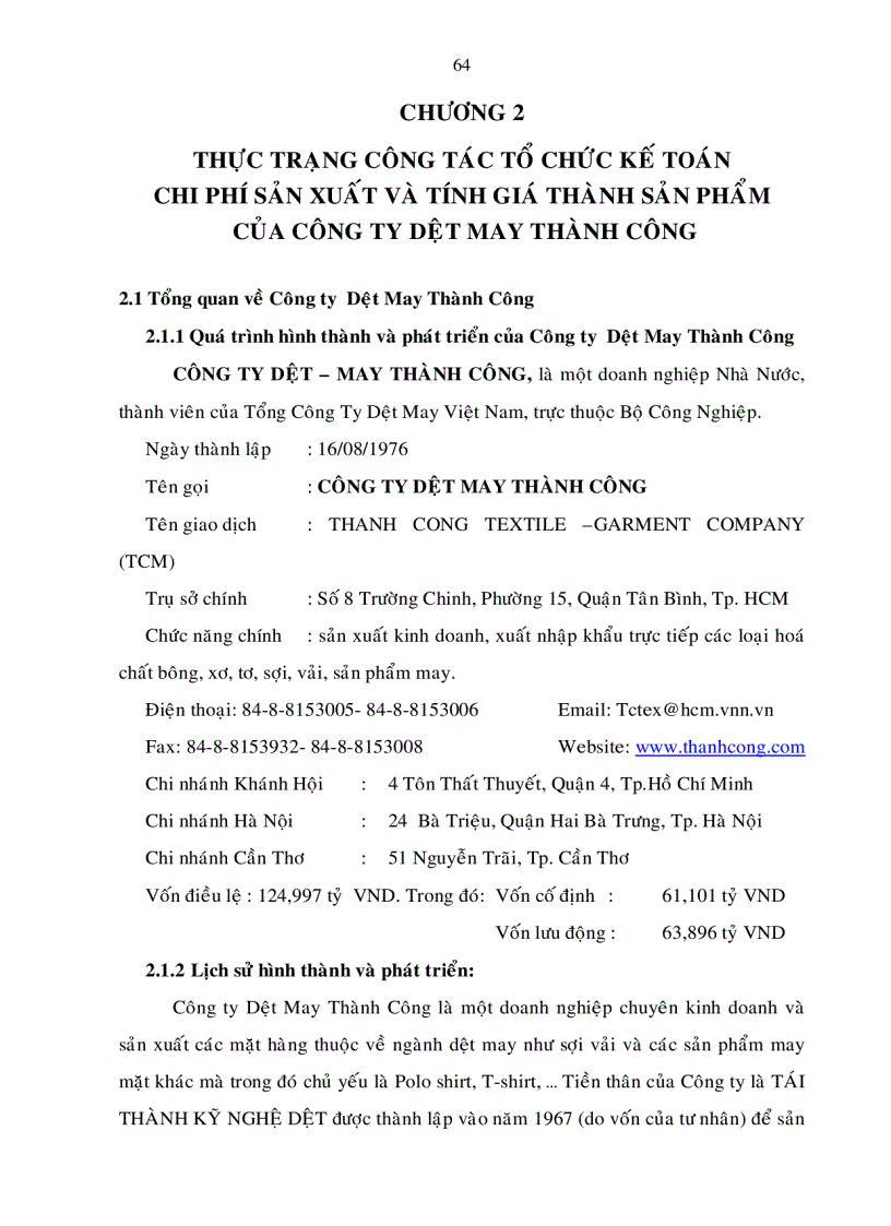 image for page Hoa n thiê n tô chư c kê toa n chi phi sa n xuâ t va ti nh gia tha nh sa n phâ m ta i công ty dê t may Tha nh Công