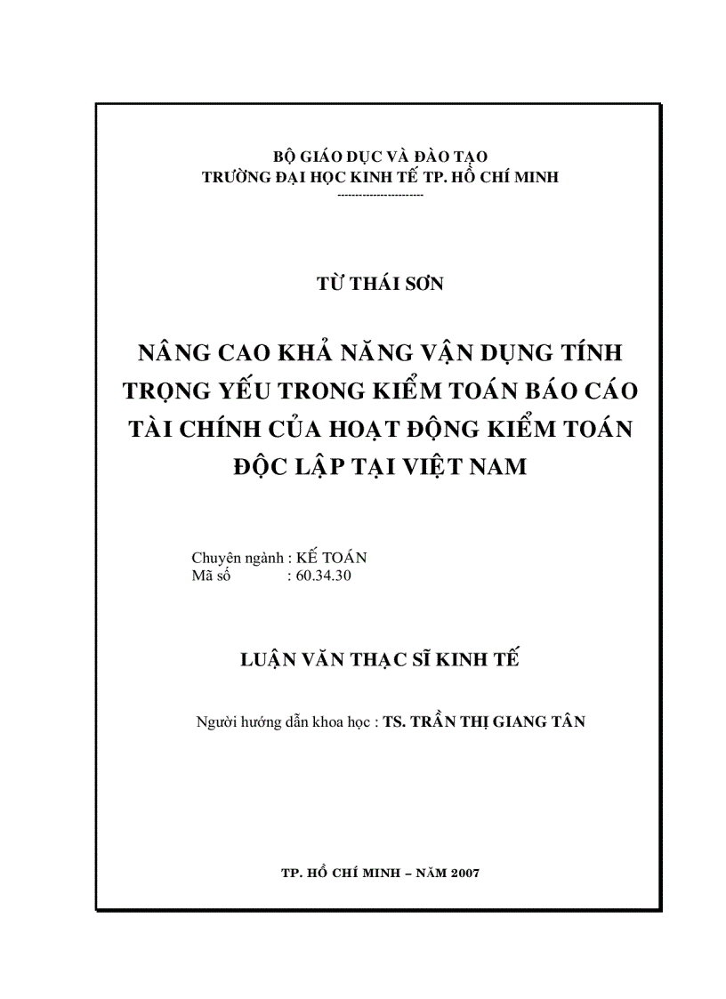 image for page Nâng cao khả năng vận dụng tính trọng yếu trong kiểm toán báo cáo tài chính của hoạt động kiểm toán độc lập tại Việt Nam