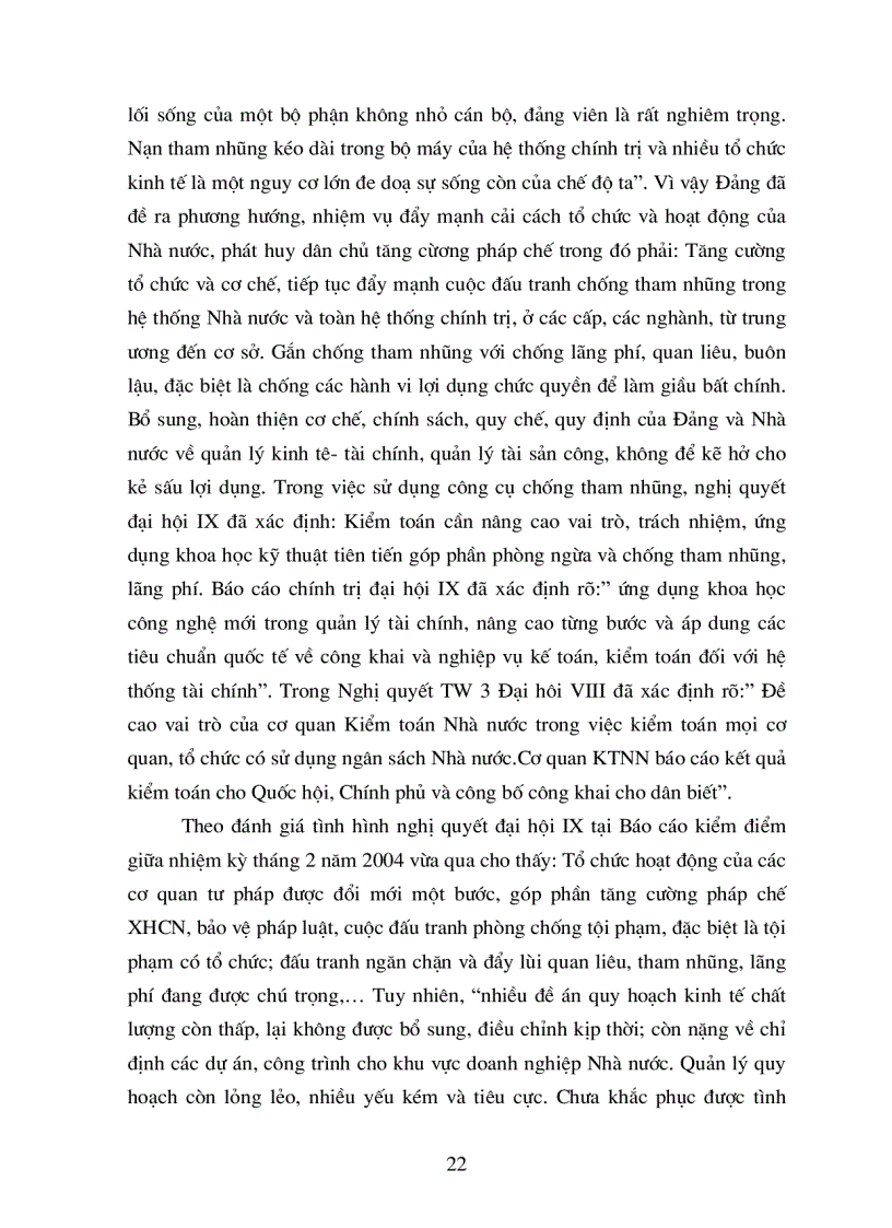 image for page Thực trạng về tham nhũng lãng phí trong các chương trình dự án đầu tư xây dựng bằng vốn ngân sách và các giải pháp đề ra đối với kiểm toán nhà nước