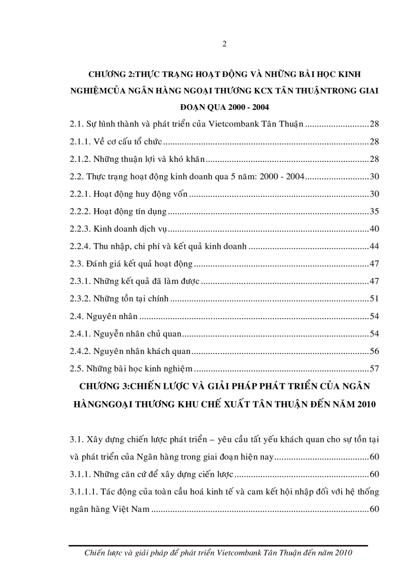 Chiến lược và giải pháp để phát triển Vietcombank Tân Thuận đến năm 2010