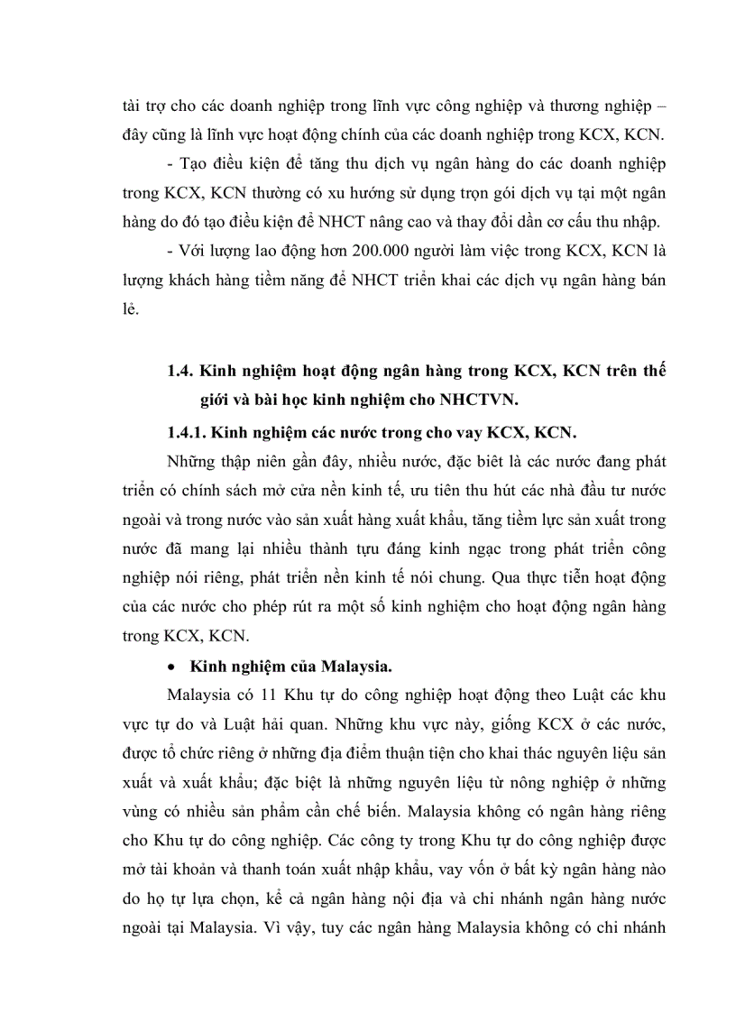 image for page Giải pháp mở rộng và nâng cao hiệu quả tín dụng của Ngân hàng Công thương trong KCX KCN trên địa bàn TP HCM