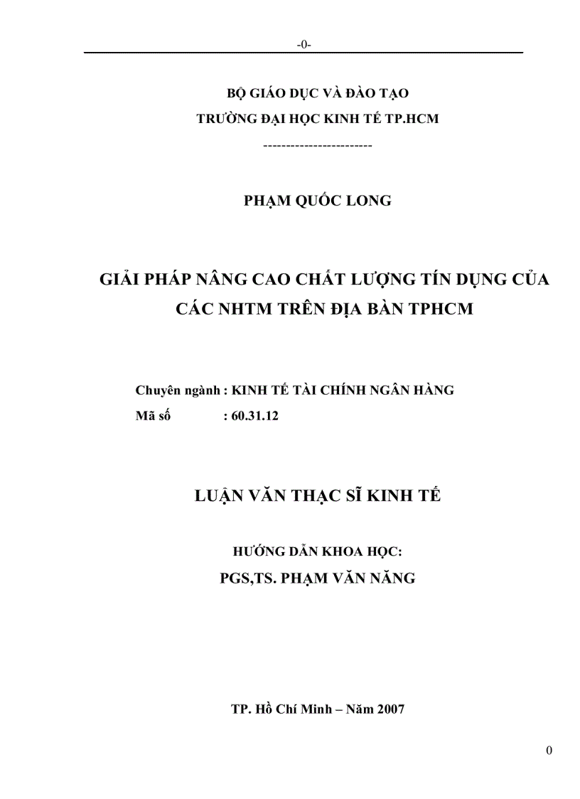 image for page Giải pháp nâng cao chất lượng tín dụng của các NHTM trên địa bàn TP HCM