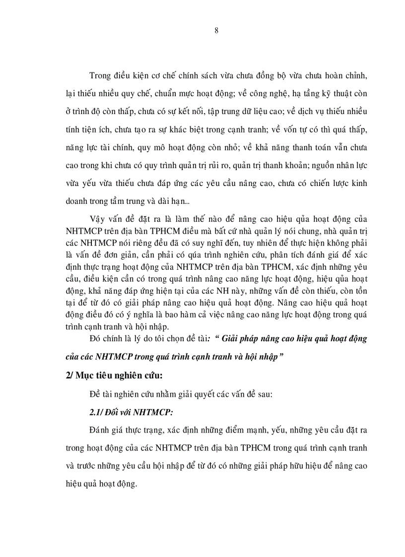 image for page Giải pháp nâng cao hiệu quả hoạt động của các NHTMCP trong quá trình cạnh tranh và hội nhập
