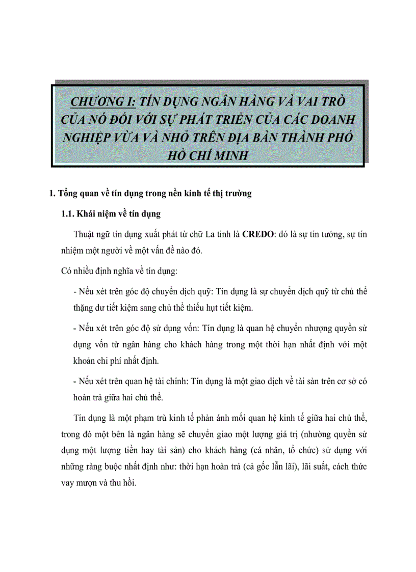 image for page Giải pháp nâng cao hiệu quả tín dụng của Ngân hàng Thương mại đối với các doanh nghiệp vừa và nhỏ trên địa bàn TP HCM giai đoạn 2006 2010