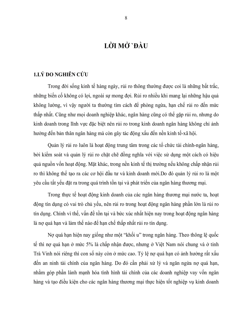 image for page Giải pháp xử lý và ngăn ngừa nợ quá hạn của các Ngân hàng Thương Mại trên địa bàn tỉnh Trà Vinh