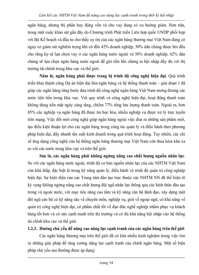 image for page Liên kết các Ngân hàng Thương mại Việt Nam để nâng cao năng lực cạnh tranh trong thời kỳ hội nhập