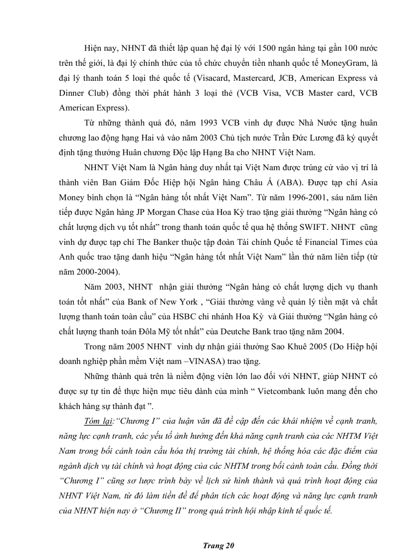 image for page Nâng cao khả năng cạnh tranh của ngân hàng Ngoại thương Việt Nam trong tiến trình hội nhập quốc tế