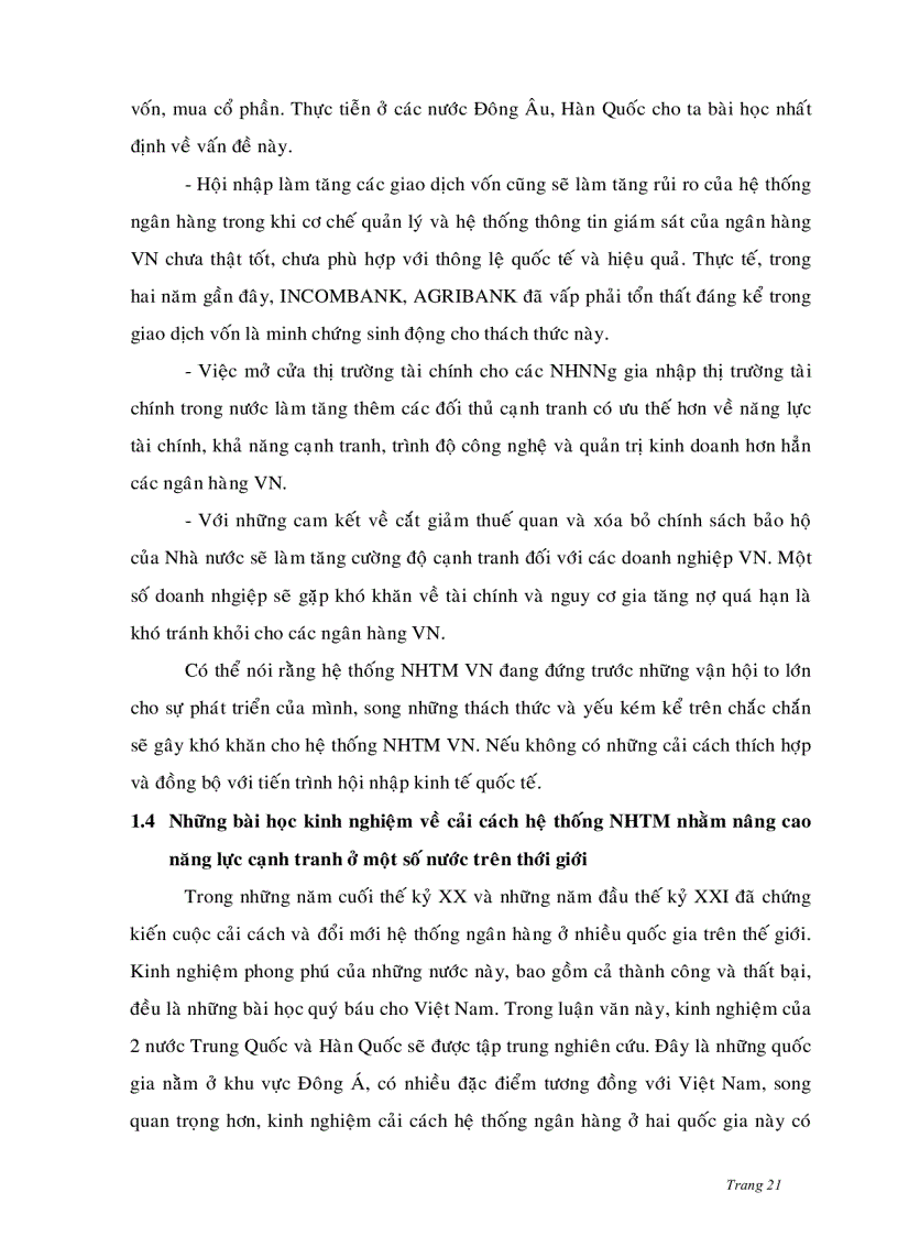 image for page Nâng cao năng lực cạnh tranh của Ngân hàng Ngoại thương Việt Nam trong hội nhập kinh tế Quốc tế