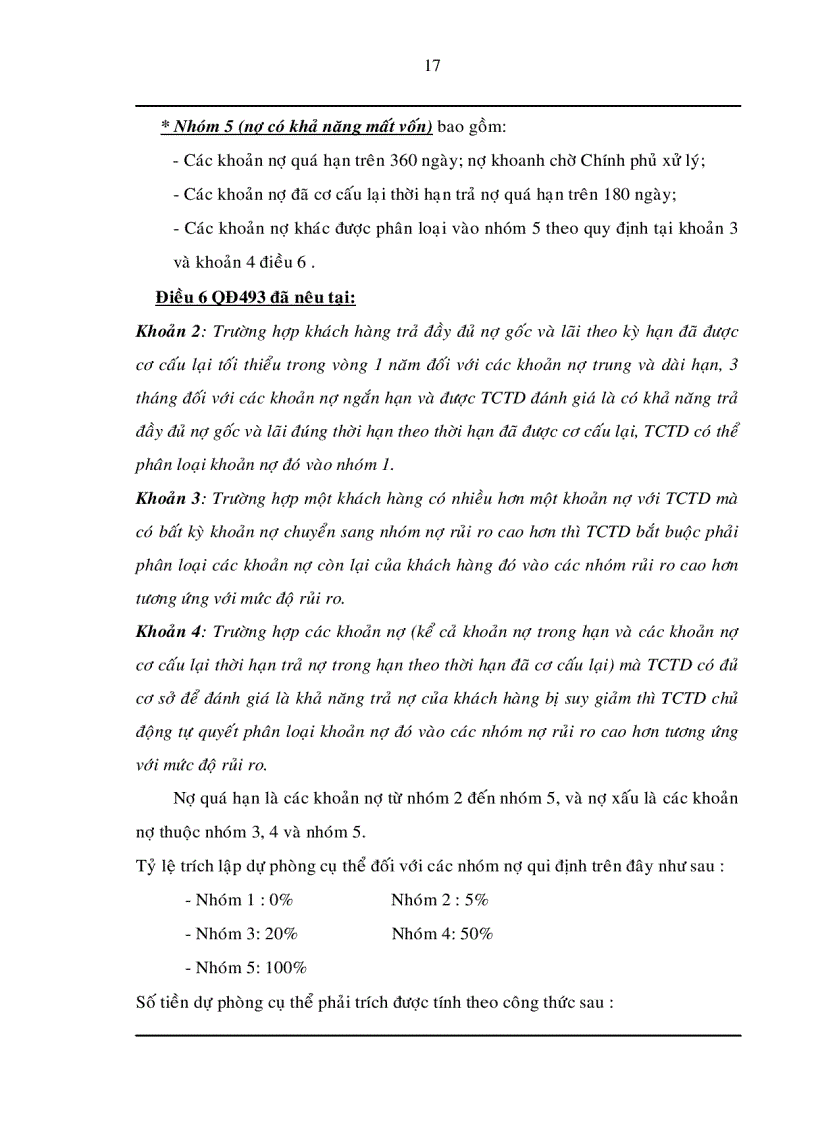 image for page Trích lập và sử dụng dự phòng để xử lý rủi ro tín dụng trong hoạt động kinh doanh của Ngân hàng TMCP Đệ Nhất