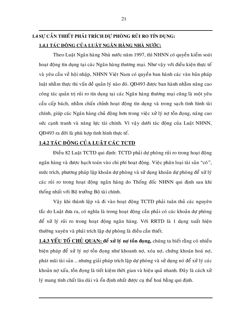 image for page Trích lập và sử dụng dự phòng để xử lý rủi ro tín dụng trong hoạt động kinh doanh của Ngân hàng TMCP Đệ Nhất