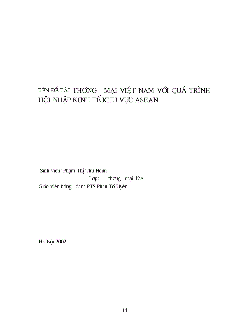 image for page Thương mại Việt Nam trong quá trình hội nhập khu vực ASEAN