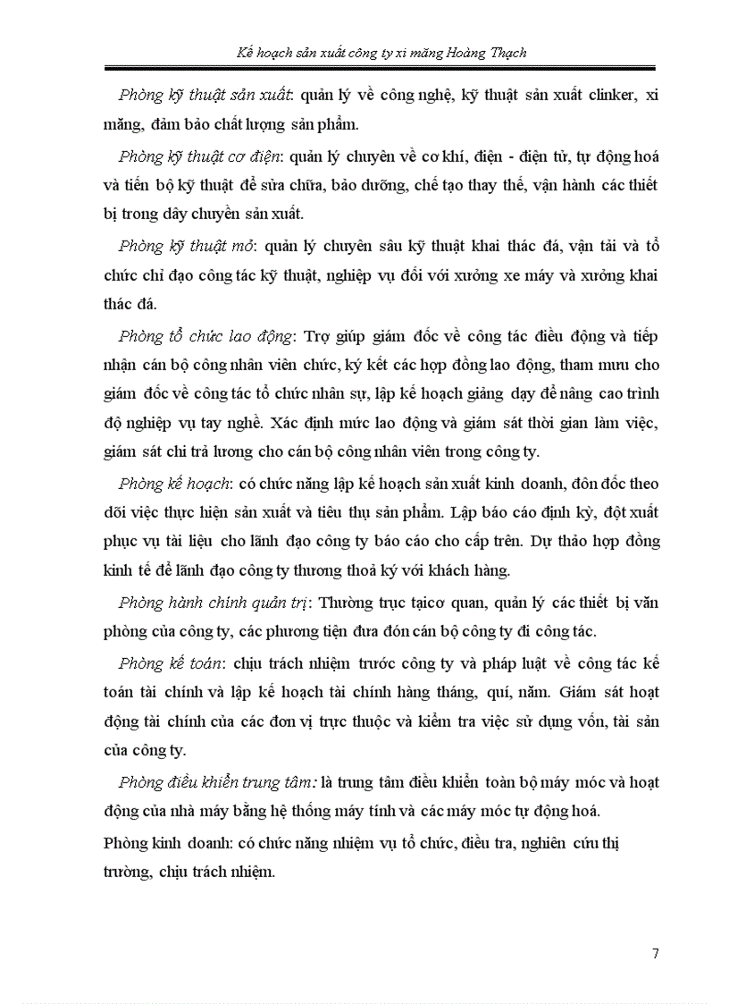 image for page Kế hoạch sản xuất công ty xi măng Hoàng Thạch