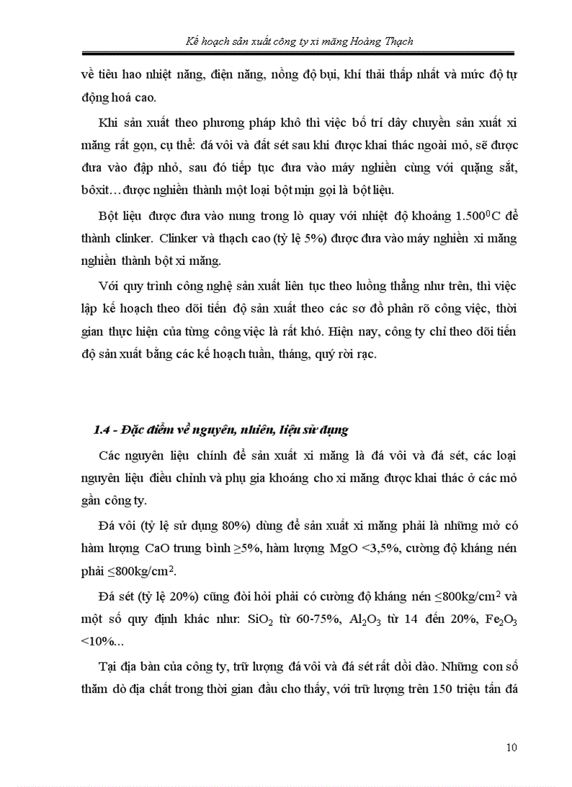 image for page Kế hoạch sản xuất công ty xi măng Hoàng Thạch