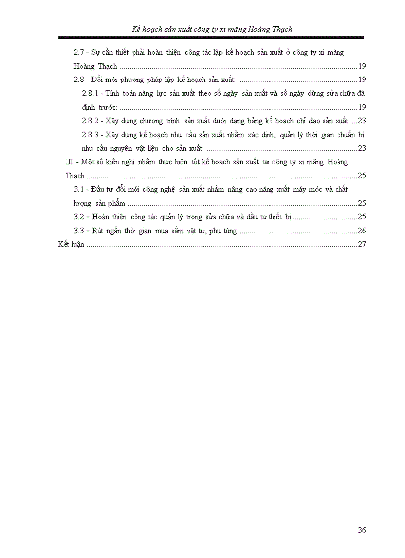 image for page Kế hoạch sản xuất công ty xi măng Hoàng Thạch