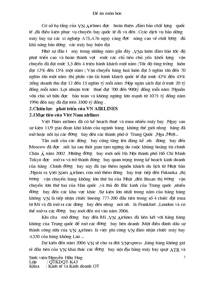 image for page Chiến lược kinh doanh của Việt Nam Airlines 1