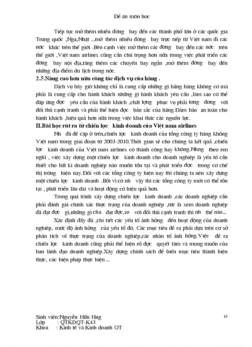 image for page Chiến lược kinh doanh của Việt Nam Airlines 1