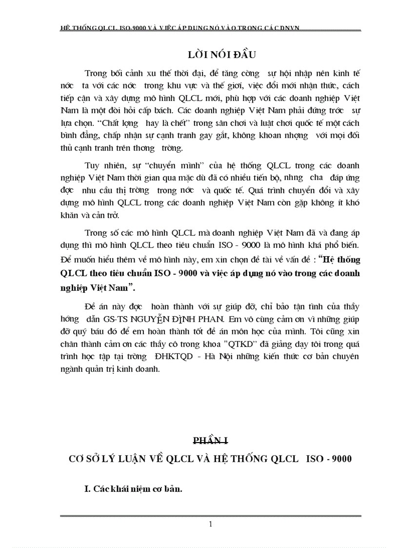 image for page Hệ thống quản lý chất lượng theo tiêu chuẩn ISO 9000 và việc áp dụng nó vào trong các DN Việt Nam