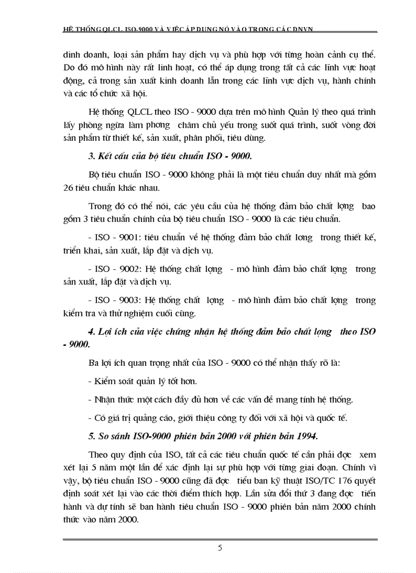 Hệ thống quản lý chất lượng theo tiêu chuẩn ISO 9000 và việc áp dụng nó vào trong các DN Việt Nam