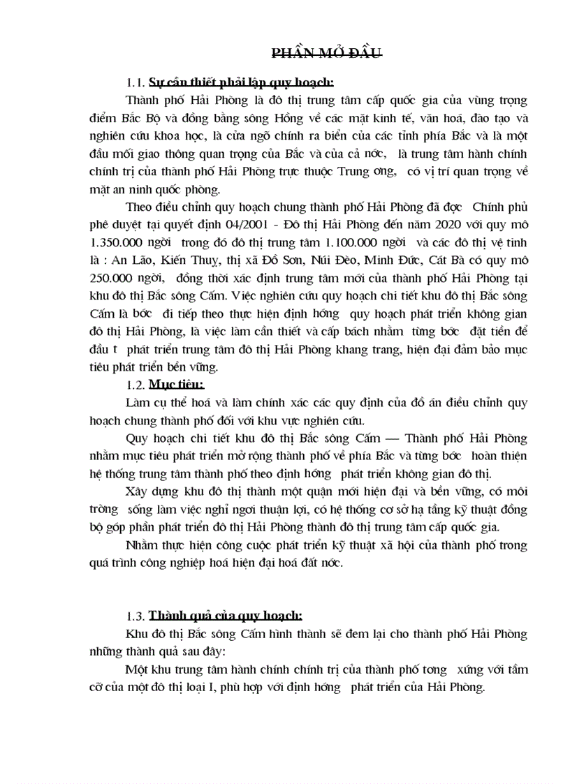 image for page Đánh giá tác động môi trường trong quá trình quy hoạch khu đô thị Bắc Sông Cấm