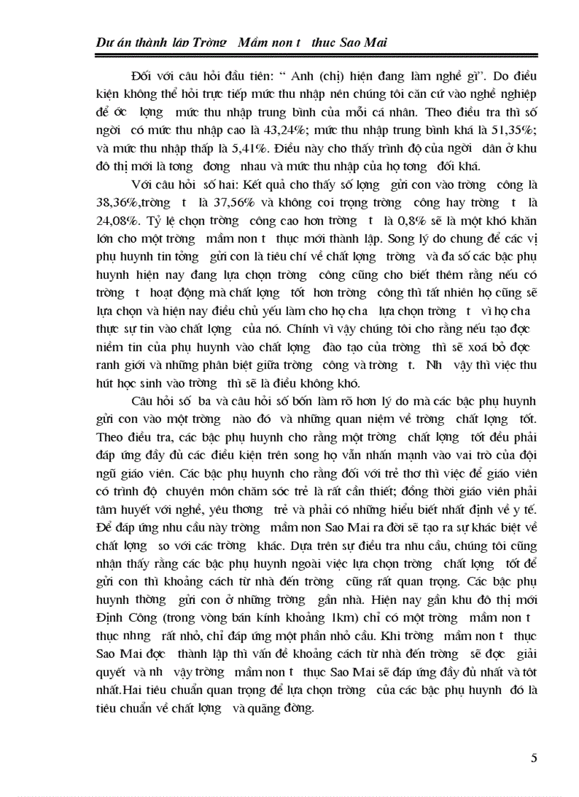 image for page Dự án thành lập Trường Mầm non tư thục Sao Mai