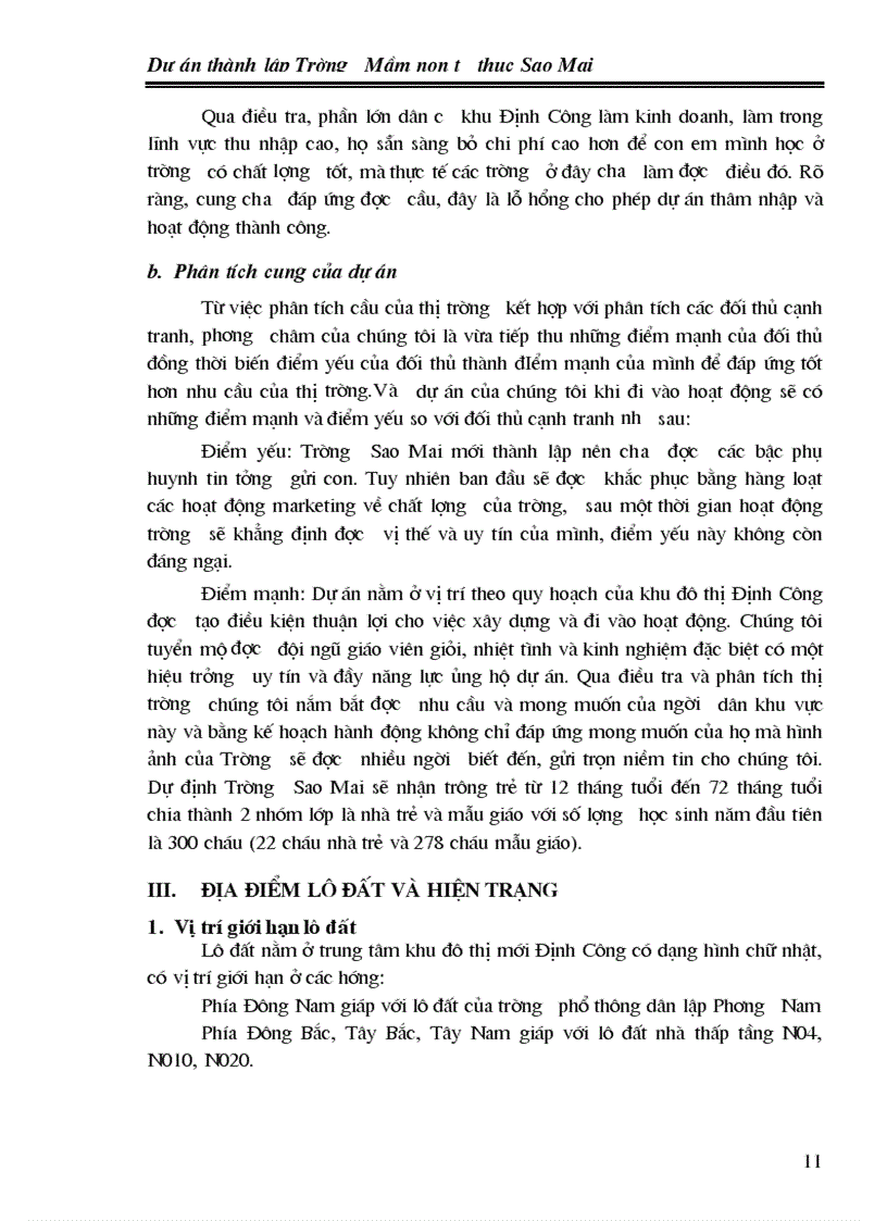 image for page Dự án thành lập Trường Mầm non tư thục Sao Mai