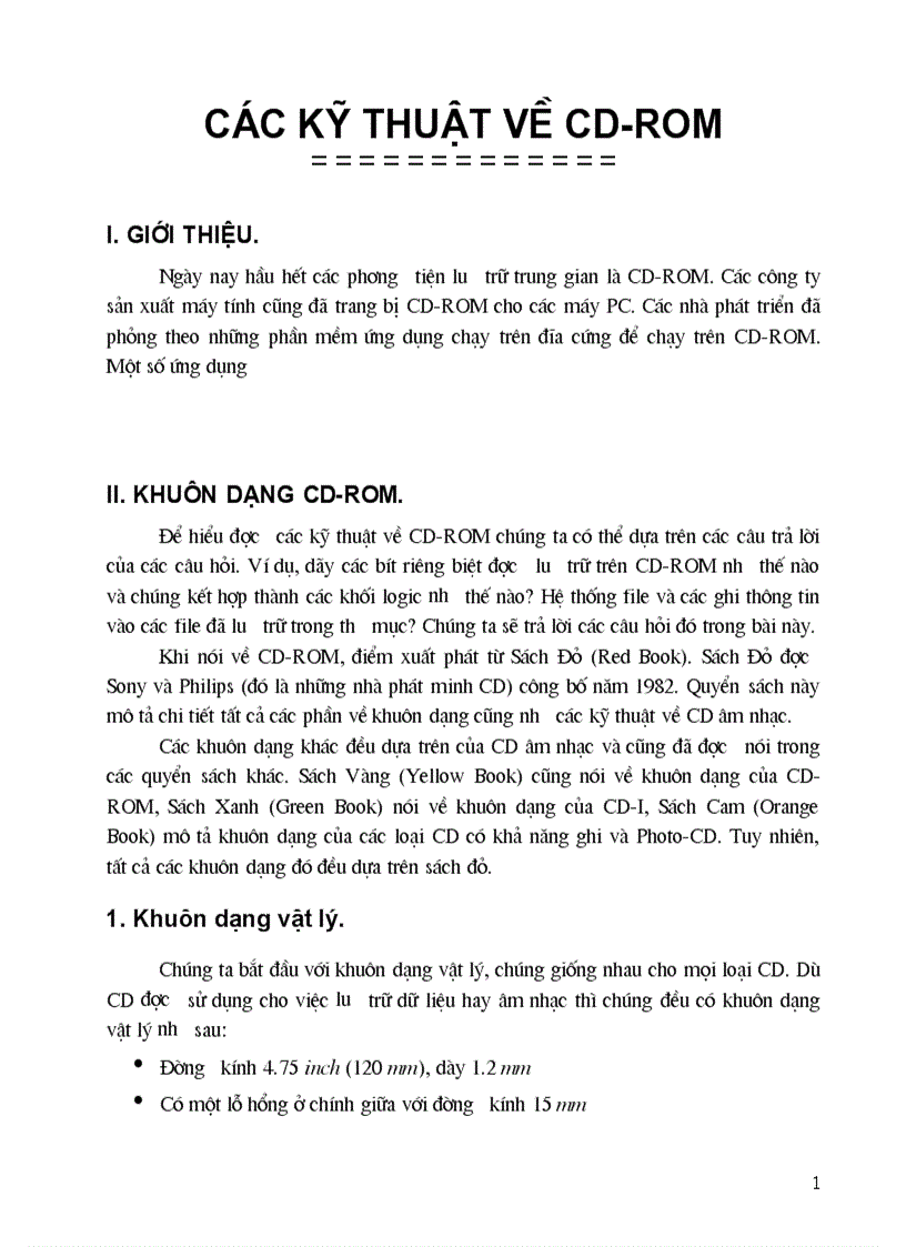 image for page Các kỹ thuật về CD rom