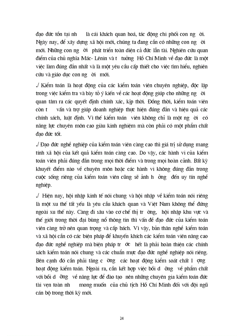 image for page Chủ nghĩa Mác Lênin và tư tưởng Hồ Chí Minh về đạo đức với vấn đề đạo đức nghề nghiệp của kiểm toán viên 1