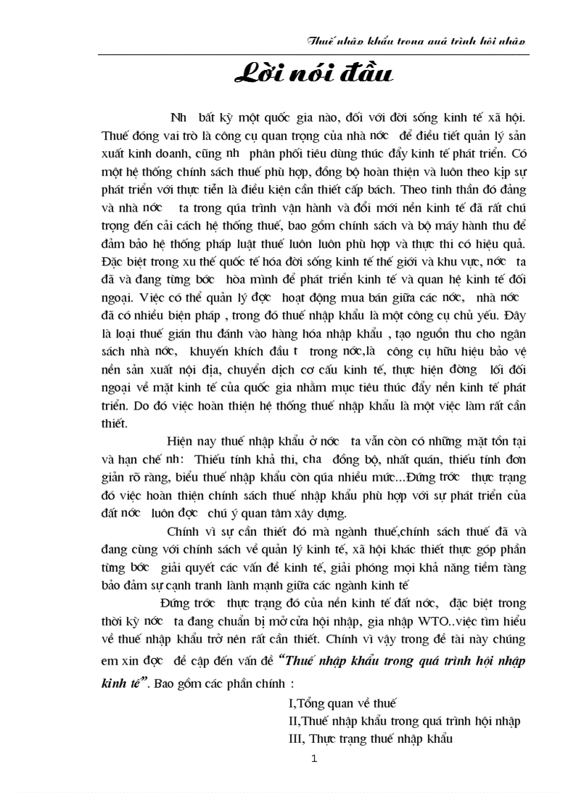 image for page Thuế nhập khẩu trong quá trình hội nhập kinh tế