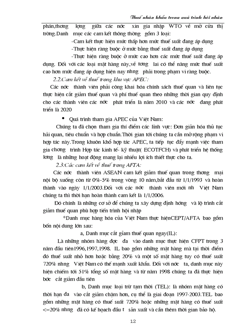 image for page Thuế nhập khẩu trong quá trình hội nhập kinh tế