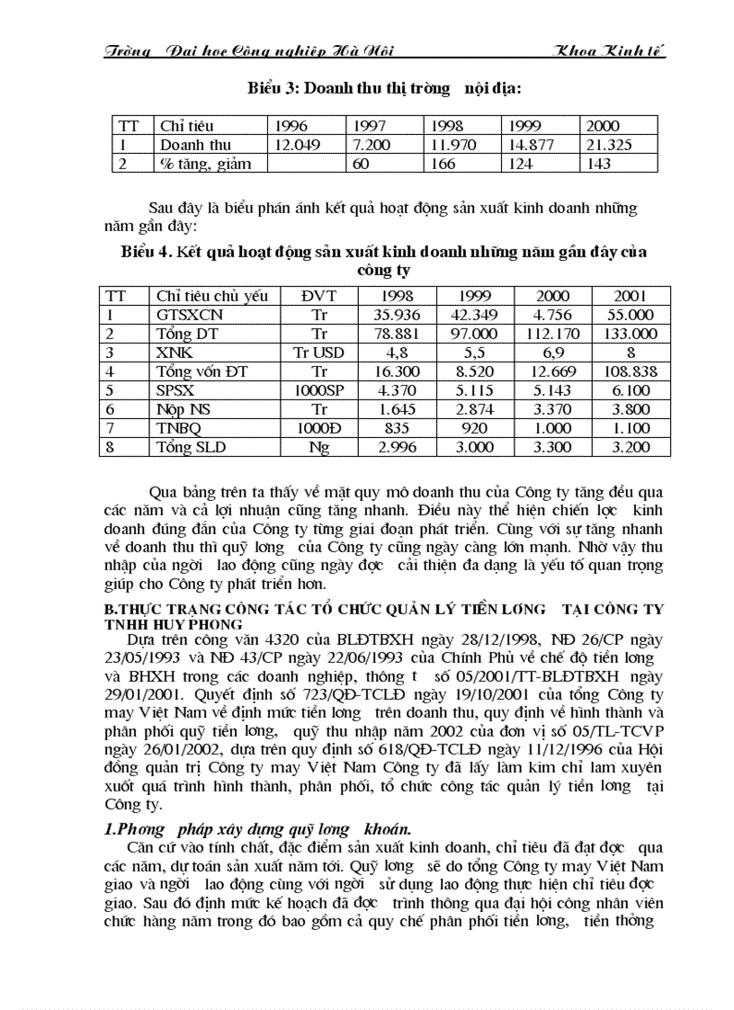 image for page Tìm hiểu công tác tổ chức quản lý và kế hoạch của công ty TNHH huy phong và một số kiến nghị về chế độ tiền lương hiện nay của Công ty