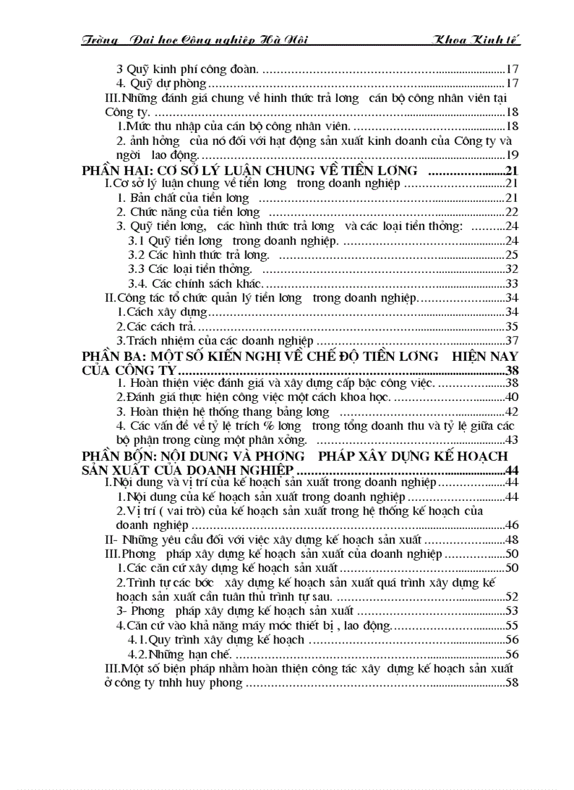 image for page Tìm hiểu công tác tổ chức quản lý và kế hoạch của công ty TNHH huy phong và một số kiến nghị về chế độ tiền lương hiện nay của Công ty