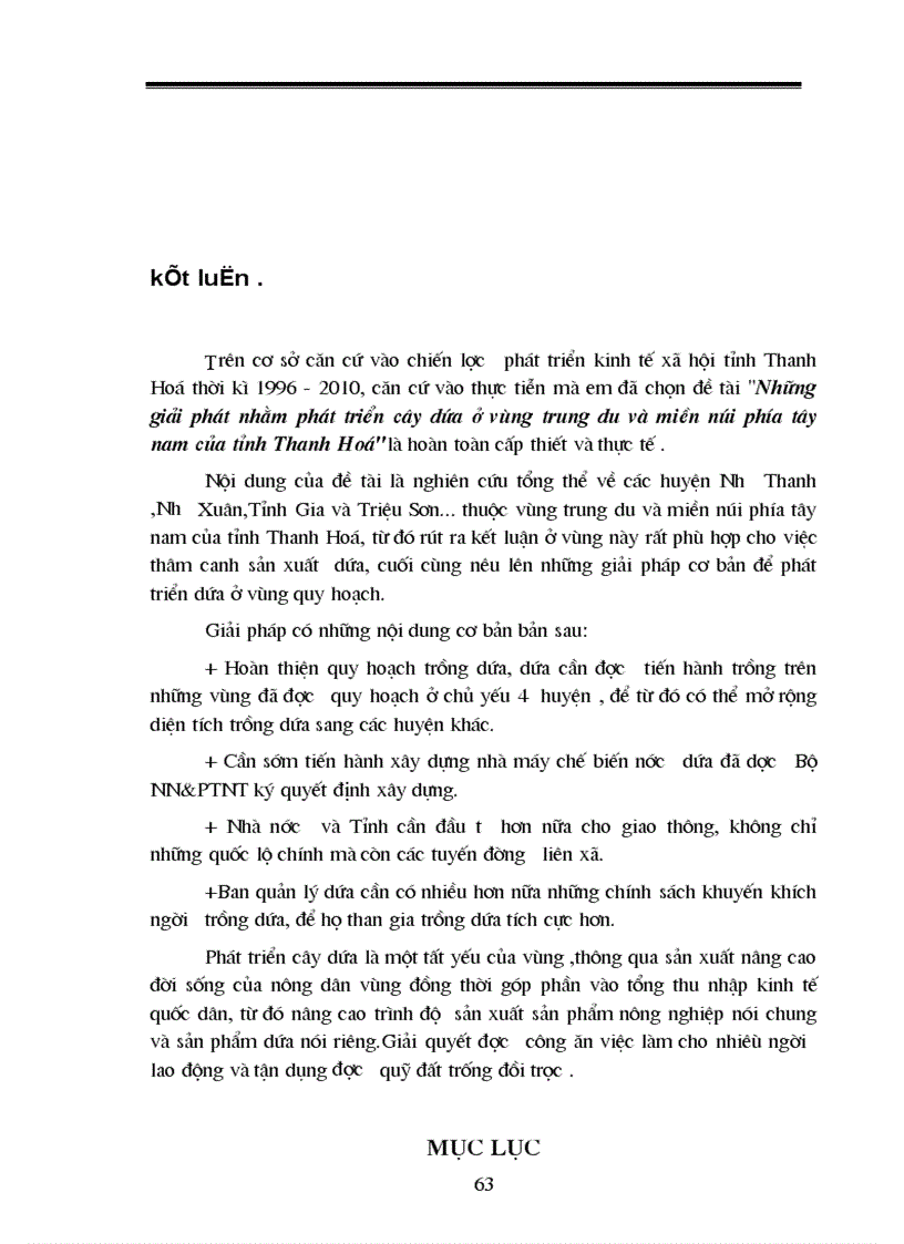 image for page Một số giải phát nhằm phát triển cây dứa ở vùng trung du và miền núi phía tây nam của tỉnh Thanh Hoá