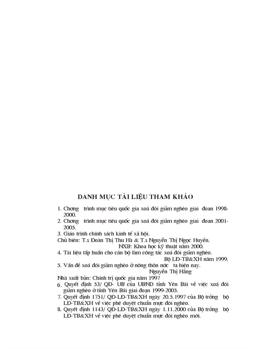 image for page Phân tích việc thực hiện chương trình xoá đói giảm nghèo tại tỉnh Yên Bái phương hướng và giải pháp nhằm đẩy mạnh chương trình xoá đói giảm nghèo trong thời gian tới