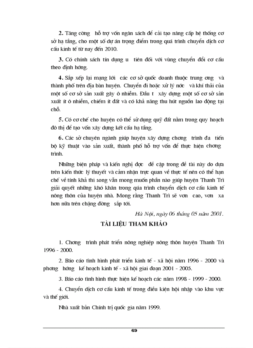 image for page Phương hướng và những biện pháp chủ yếu chuyển dịch cơ cấu kinh tế nông thôn ở huyện Thanh Trì